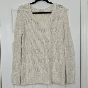 GIBSON LATIMER Fuzzy Lurex Blend Sweater